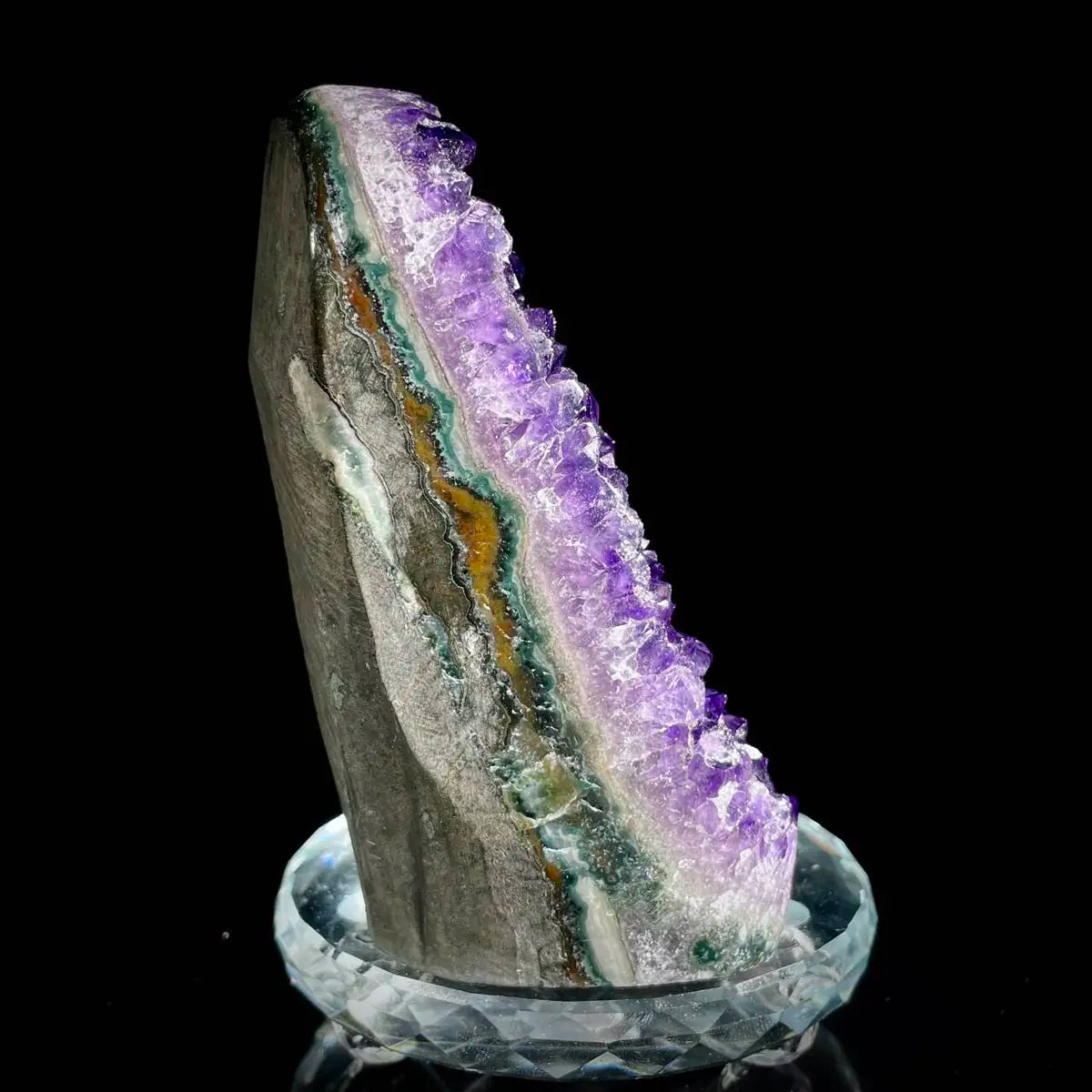 A454-Natural Uruguay Amethyst Crystal Cluster on Matrix | Rare Quartz Mineral Specimen | Mineral Collection | 890 g | 10*8.5*6.5 cm