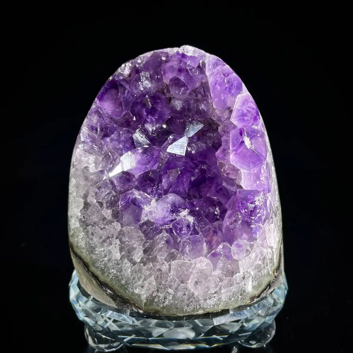 Natural Amethyst Crystal Cluster with Polished Base | 530g | 7.5*7*6cm | Quartz Mineral Specimen | Uruguay