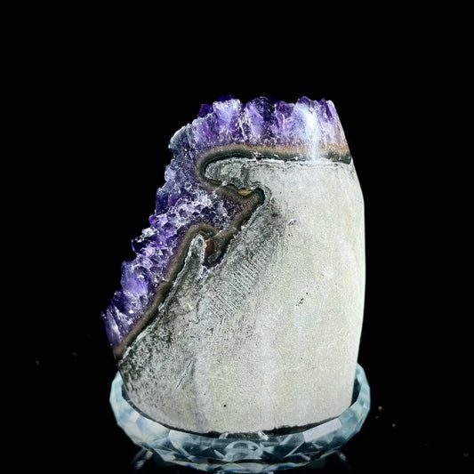 A448-Natural Uruguay Amethyst Crystal Cluster on Matrix | Rare Quartz Mineral Specimen | Mineral Collection | 480 g | 9.5*6*7.5 cm