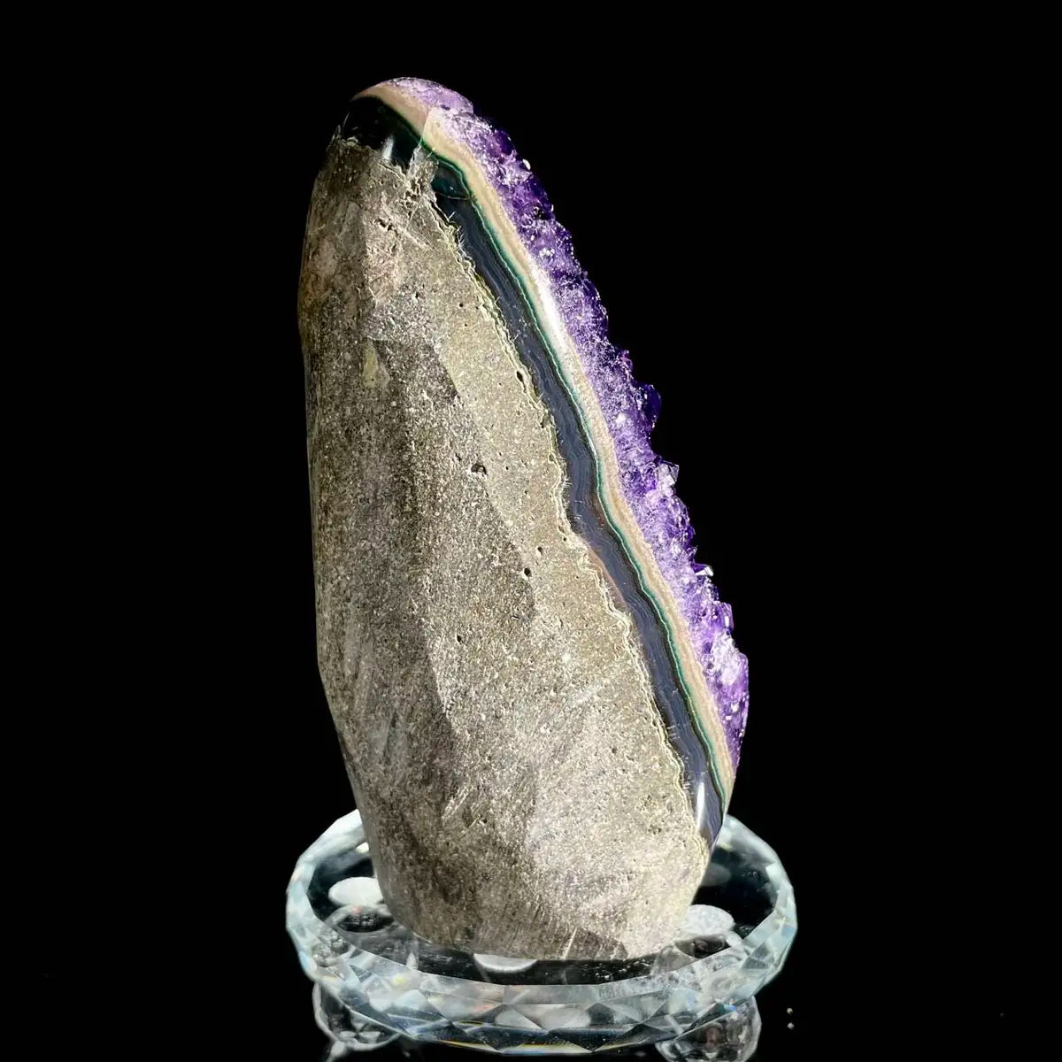 Natural Uruguay Amethyst Crystal Cluster on Matrix | Rare Quartz Mineral Specimen | Mineral Collection | 700 g | 12*6*7 cm