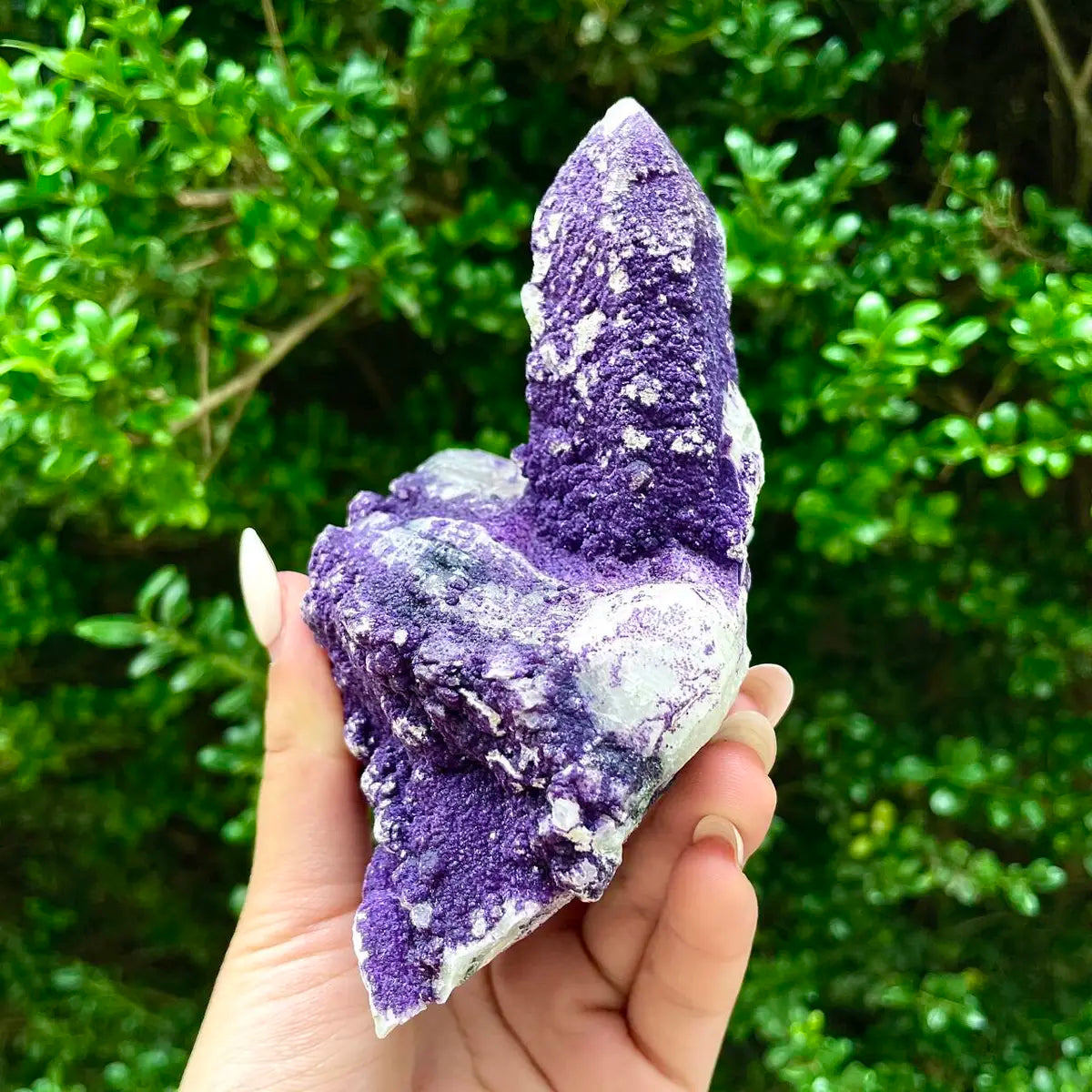 Natural Calcite Crystal Cluster with Purple Mineral Coating | 520g | 13× 10.5× 5.5cm | Carbonate Minerals | Inner Mongolia, China