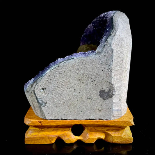 Natural Uruguayan Amethyst Crystal Cluster with Calcite Association | 690g | 10.5× 10× 9 cm | Quartz & Carbonate Mineral Specimen | Uruguay