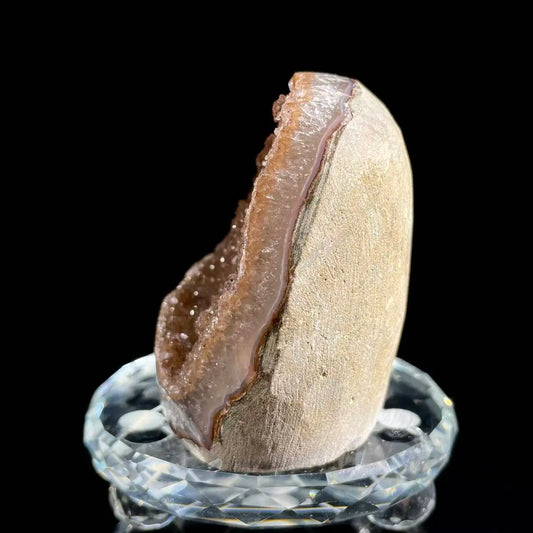 Museum Grade Natural Brazilian Rainbow Quartz Crystal Cluster with Polished Base | 210g | 6.5× 5 × 4cm | Collector Mineral Specimen | Brazil