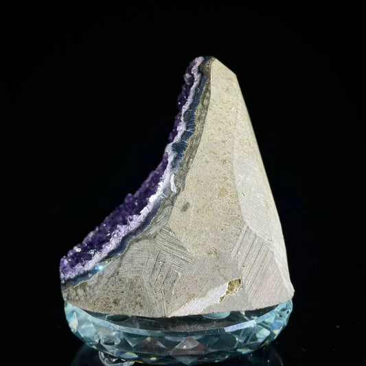 A396-Natural Amethyst Crystal Cluster with Polished Base | 660g | 9.5*9*7.5 cm | Quartz Mineral Specimen | Uruguay