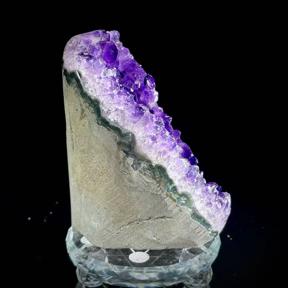 A449-Natural Uruguay Amethyst Crystal Cluster on Matrix | Rare Quartz Mineral Specimen | Mineral Collection | 390 g | 7*7.5*5.5 cm