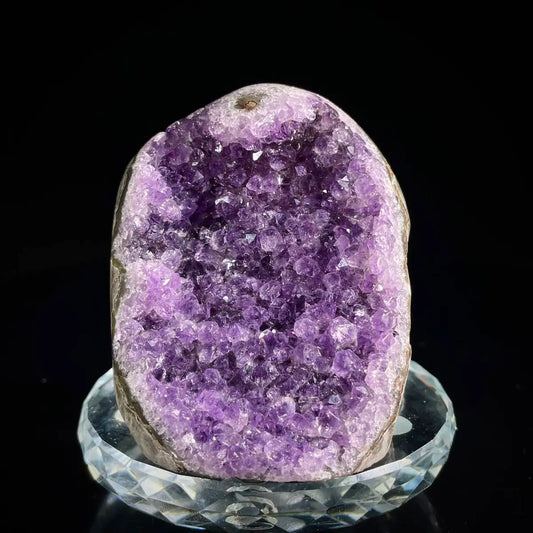 A399-Natural Amethyst Crystal Cluster with Polished Base | 520g | 7.5*7*6 cm | Quartz Mineral Specimen | Uruguay