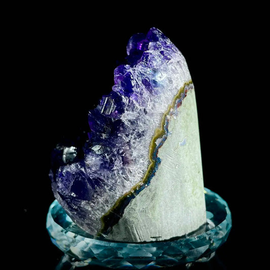 A453-Natural Uruguay Amethyst Crystal Cluster on Matrix | Rare Quartz Mineral Specimen | Mineral Collection | 680 g | 12*6.5*6 cm