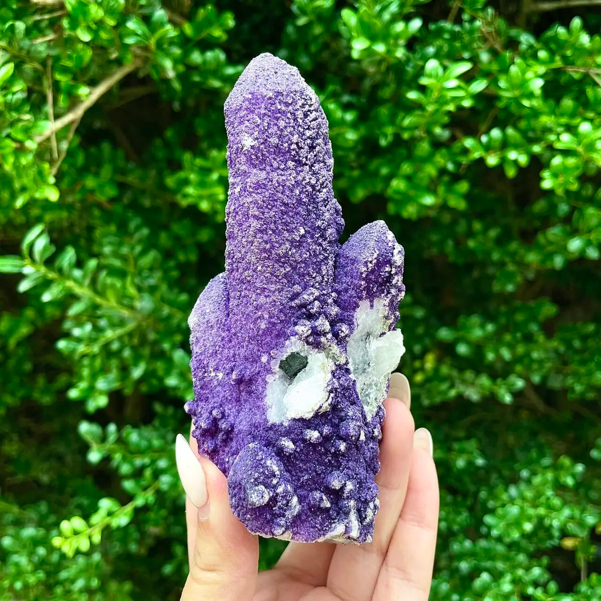 Natural Calcite Crystal Cluster with Purple Mineral Coating |240g | 12.5× 5.5× 6cm | Carbonate Minerals | Inner Mongolia, China