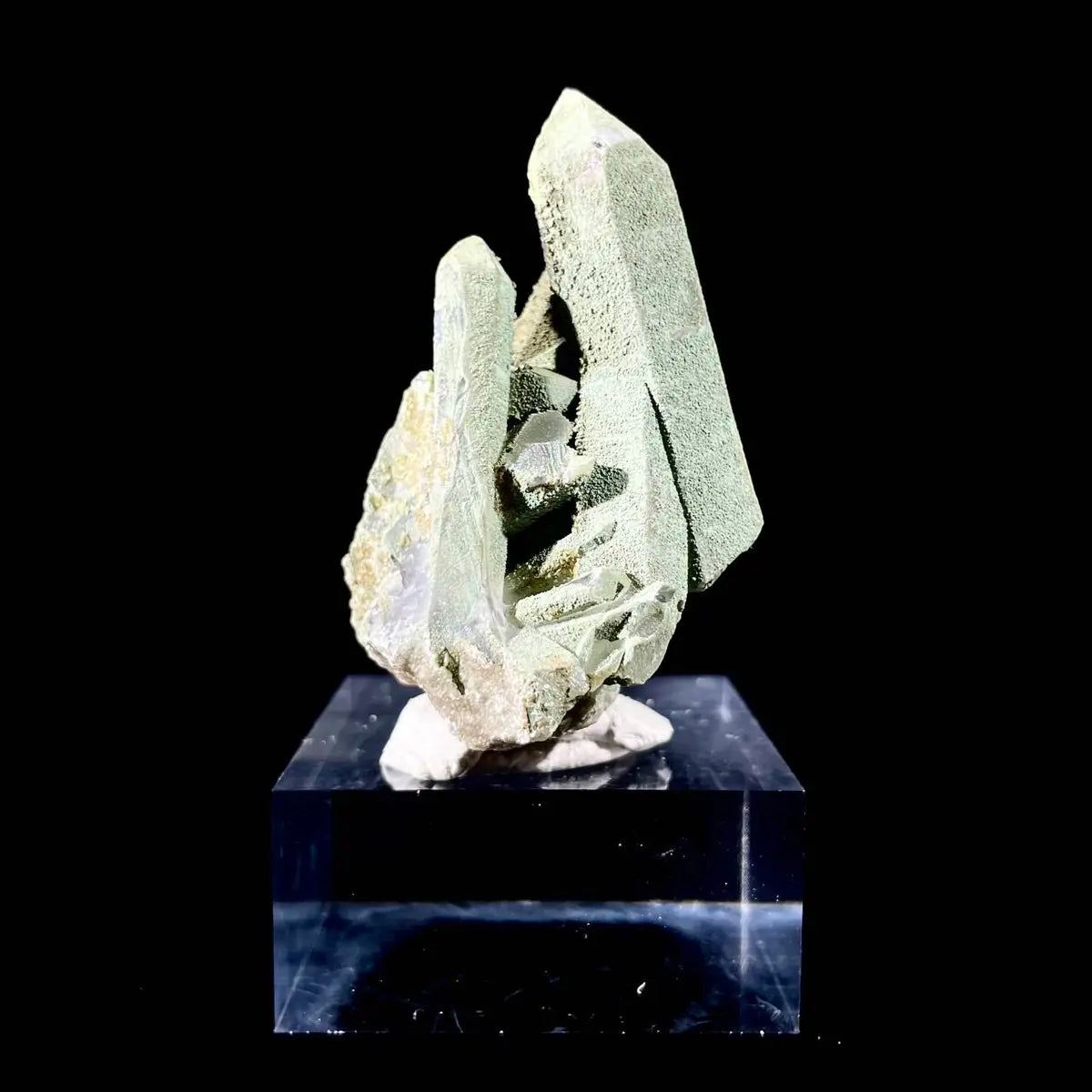 Natural Chlorite Quartz with Calcite Crystal Cluster on Matrix | Green Phantom Quartz Mineral Specimen | Rare Mineral Association | 70 g | 5*6*3.5 cm