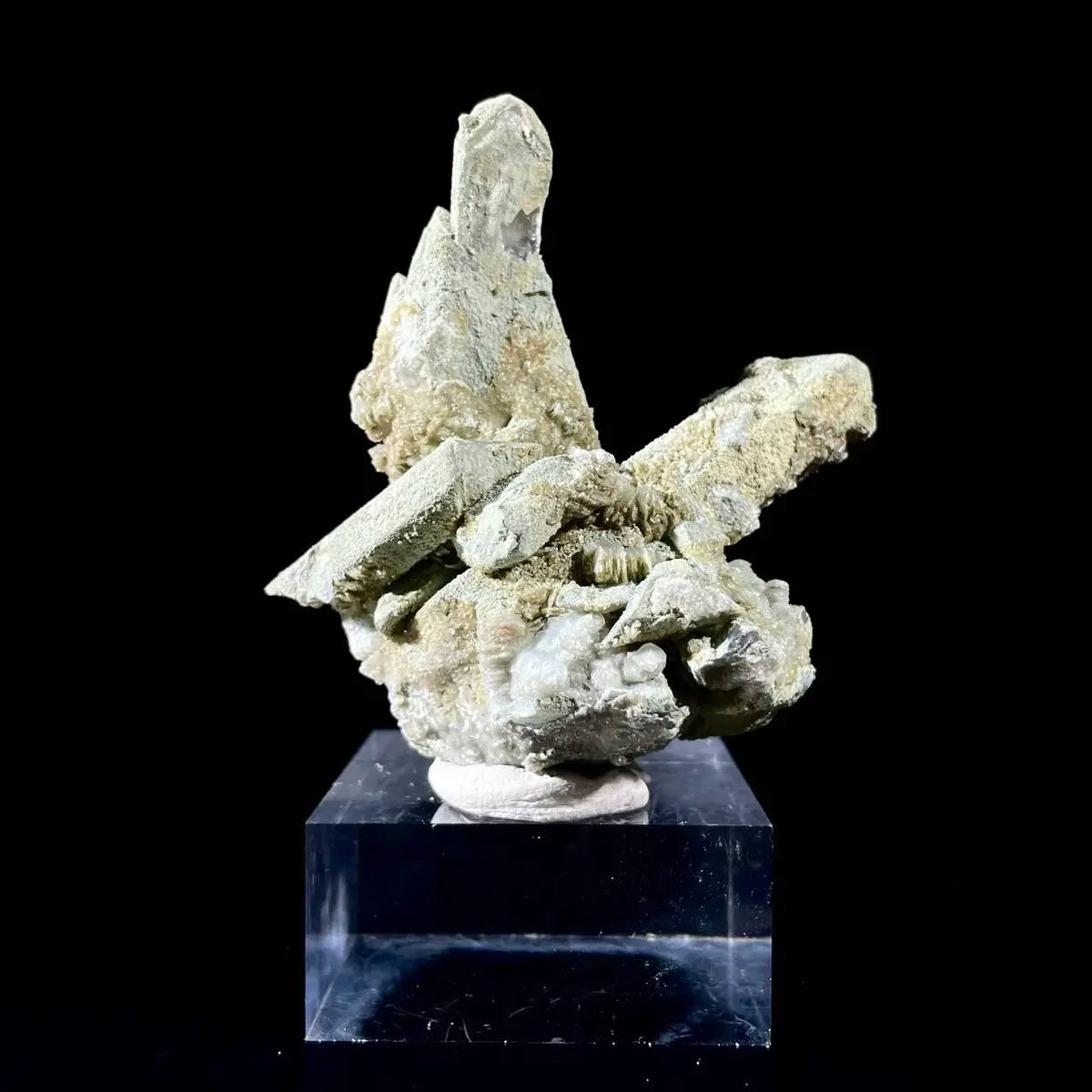 Natural Chlorite Quartz with Calcite Crystal Cluster on Matrix | Green Phantom Quartz Mineral Specimen | Rare Mineral Association | 120 g | 7.5*7.5*4.5 cm