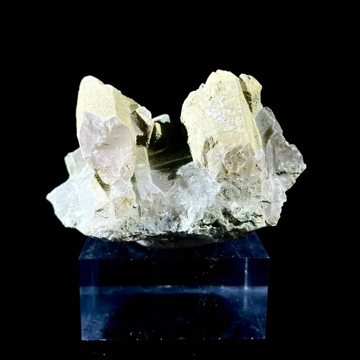 Natural Chlorite Quartz with Calcite Crystal Cluster on Matrix | Green Phantom Quartz Mineral Specimen | Rare Mineral Association | 120 g | 7*4.5*4.5 cm