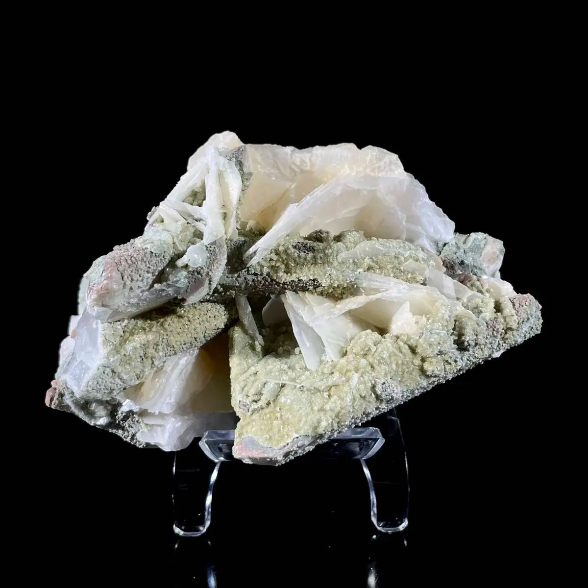 Calcite with Candle Quartz Association | Natural Mineral Specimen Display Piece | 390 g | 12*6.5*8.5 cm