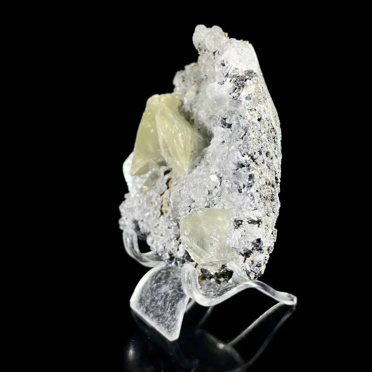Galena Mineral Specimen | Natural Lead Sulfide Crystal on Matrix | Metallic Luster Cubic Formation | 320 g | 10*9.5*4 cm