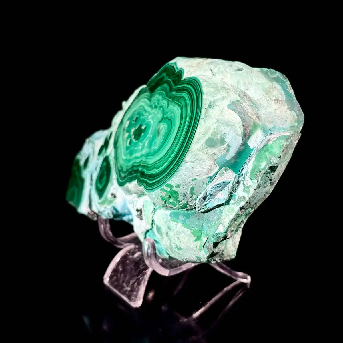 Natural Chrysocolla Crystal Specimen on Matrix | Rare Copper Silicate Mineral | Vibrant Blue-Green Mineral Collection Piece | 750 g | 13.5*8*3.5 cm