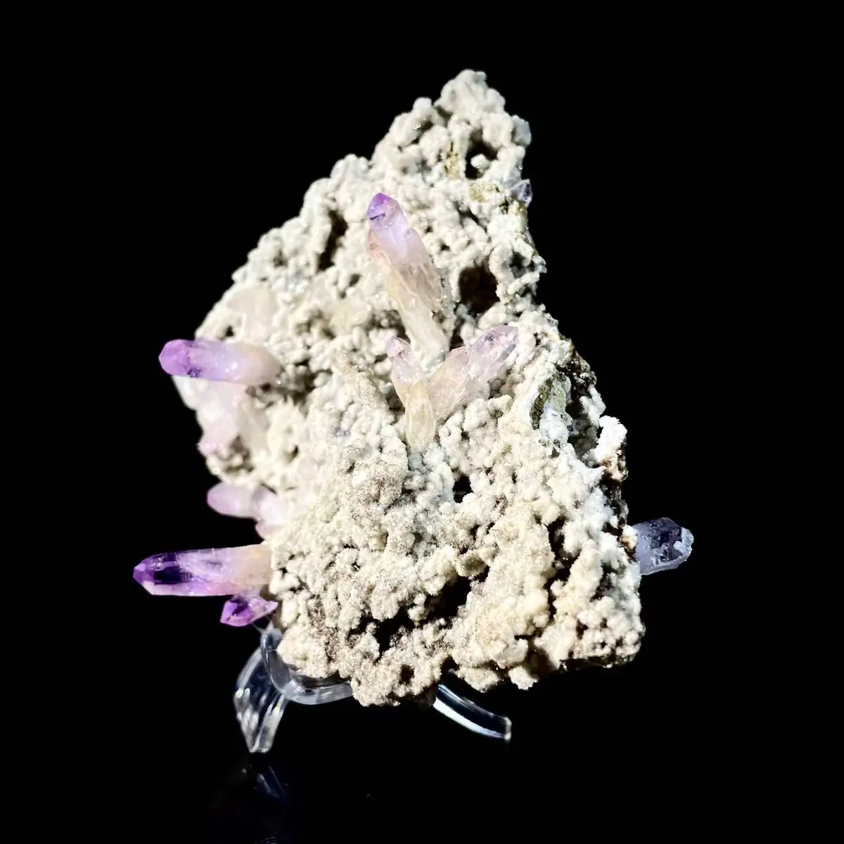 Natural Mexico Vera Cruz Amethyst | Rare Slender Amethyst on Matrix | Collector’s Grade | 140 g | 9.5*8*4 cm