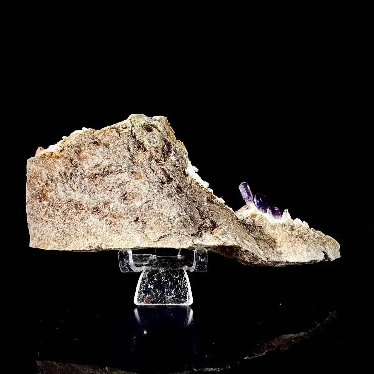 Natural Mexico Vera Cruz Amethyst | Rare Slender Amethyst on Matrix | Collector’s Grade | 380 g | 17*7.5*4.5 cm