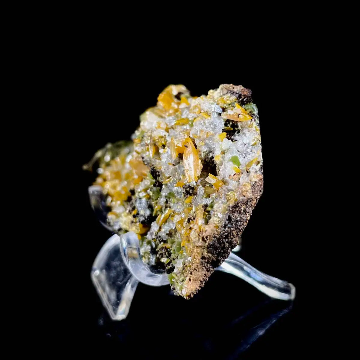 atural Chlorite Quartz with Calcite on Matrix | Green Phantom Quartz Specimen from Mexico | Rare Mineral Association | 55 g | 6.5*3.5*1.5 cm