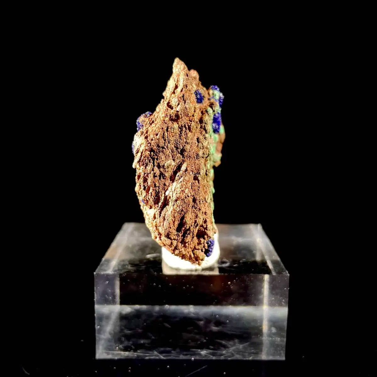 Anhui Azurite with Malachite Crystals on Matrix | Natural Copper Mineral Specimen | Rare Association Piece | 51 g | 5.5*6*1.5 cm