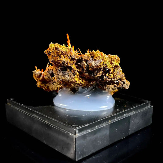 B88-Natural Australian Crocoite Crystal Specimen | Rare Lead Chromate Mineral on Matrix | Collector’s Grade | 6*5.5*1.5 cm