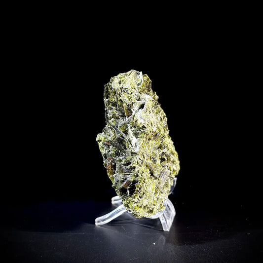 Natural Green Epidote& Tourmaline Specimen | Madagascar | 160 g | 8*6.5*3 cm