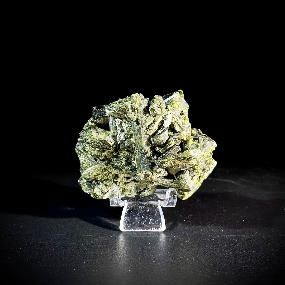 Natural Green Epidote& Tourmaline Specimen | Madagascar | 140 g | 6.5*6*3 cm