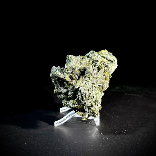 Natural Green Epidote& Tourmaline Specimen | Madagascar | 170 g | 8*5*5 cm