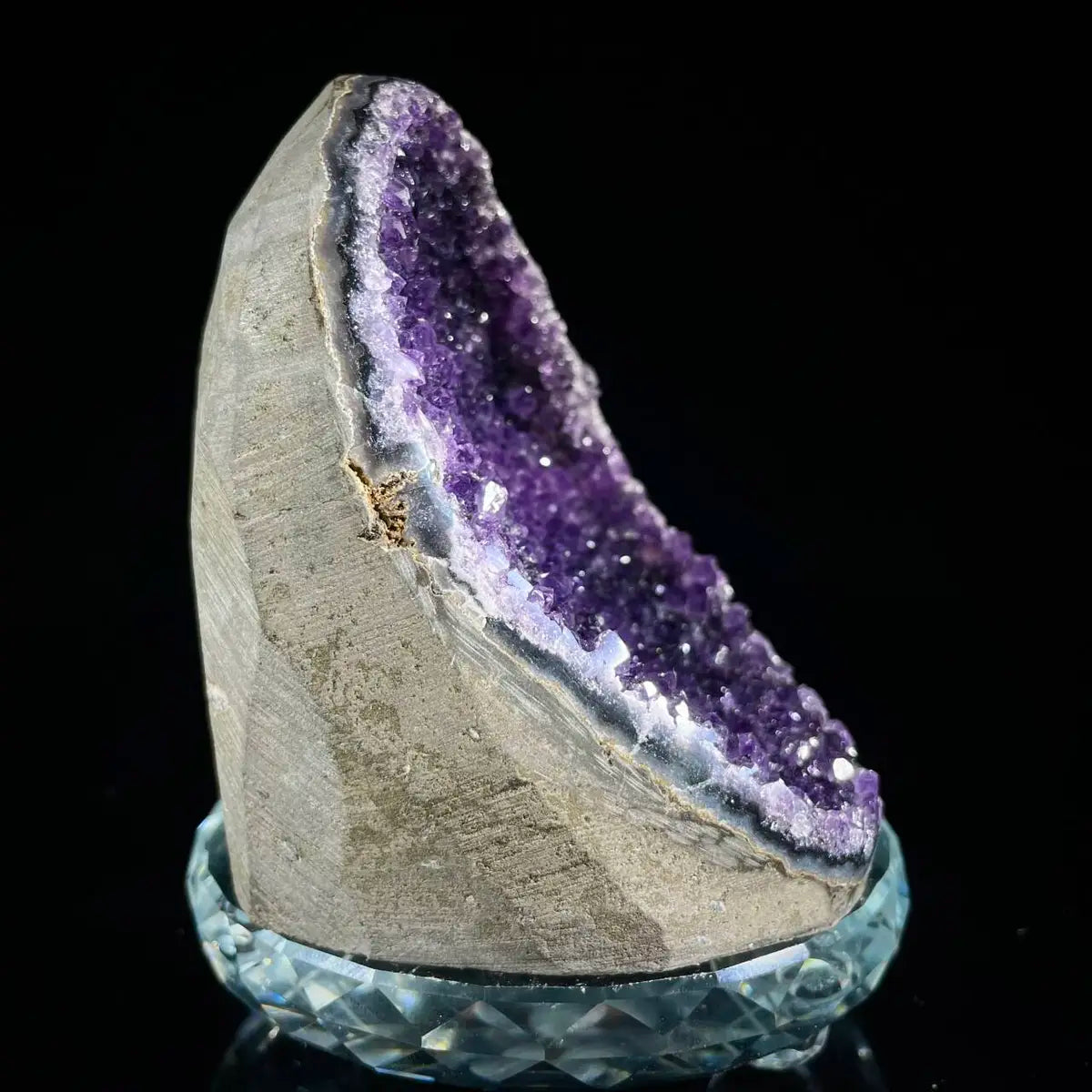 Natural Amethyst Crystal Cluster with Polished Base | 660g | 9.5*9*7.5 cm | Quartz Mineral Specimen | Uruguay
