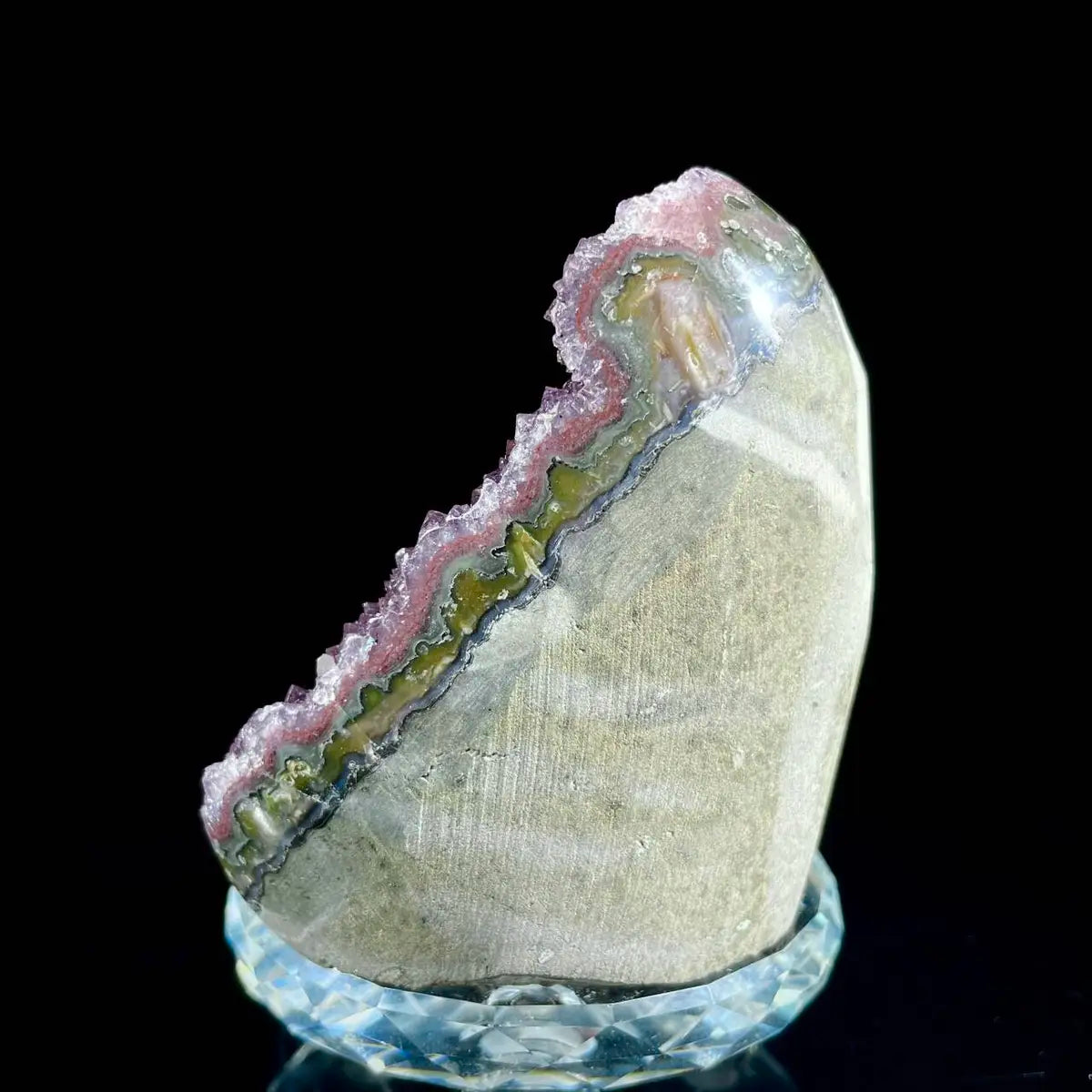Museum Grade Natural Brazilian Rainbow Quartz Crystal Cluster with Polished Base | 340g | 9.5*5*6.5 cm | Collector Mineral Specimen | Brazil