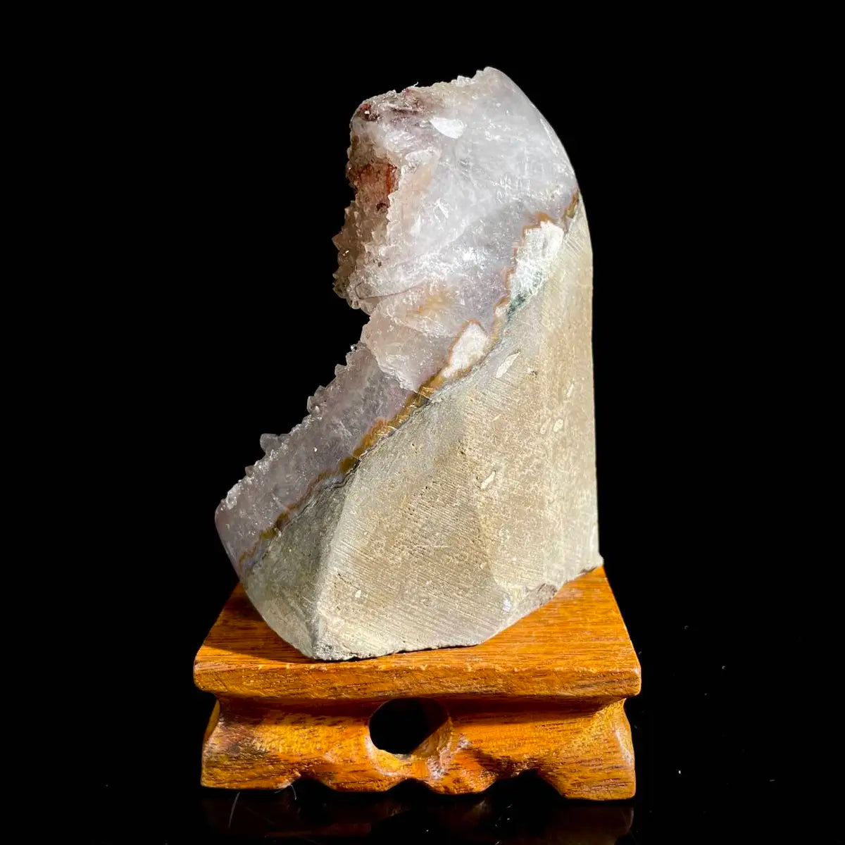 Natural Uruguayan Amethyst Crystal Cluster with Calcite Association | 730g |10.5× 8 × 8.5cm | Quartz & Carbonate Mineral Specimen | Uruguay