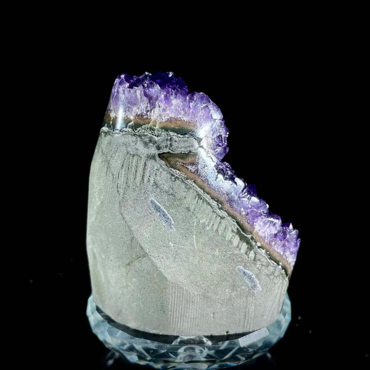 A448-Natural Uruguay Amethyst Crystal Cluster on Matrix | Rare Quartz Mineral Specimen | Mineral Collection | 480 g | 9.5*6*7.5 cm