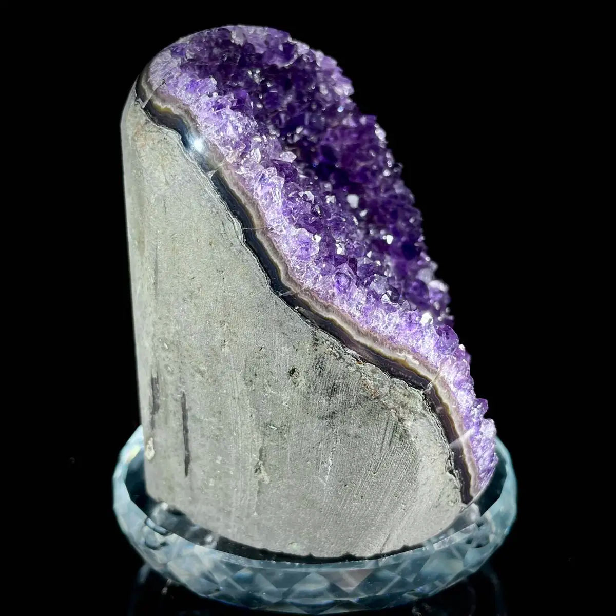 A447-Natural Uruguay Amethyst Crystal Cluster on Matrix | Rare Quartz Mineral Specimen | Mineral Collection | 410 g | 11*5*5 cm