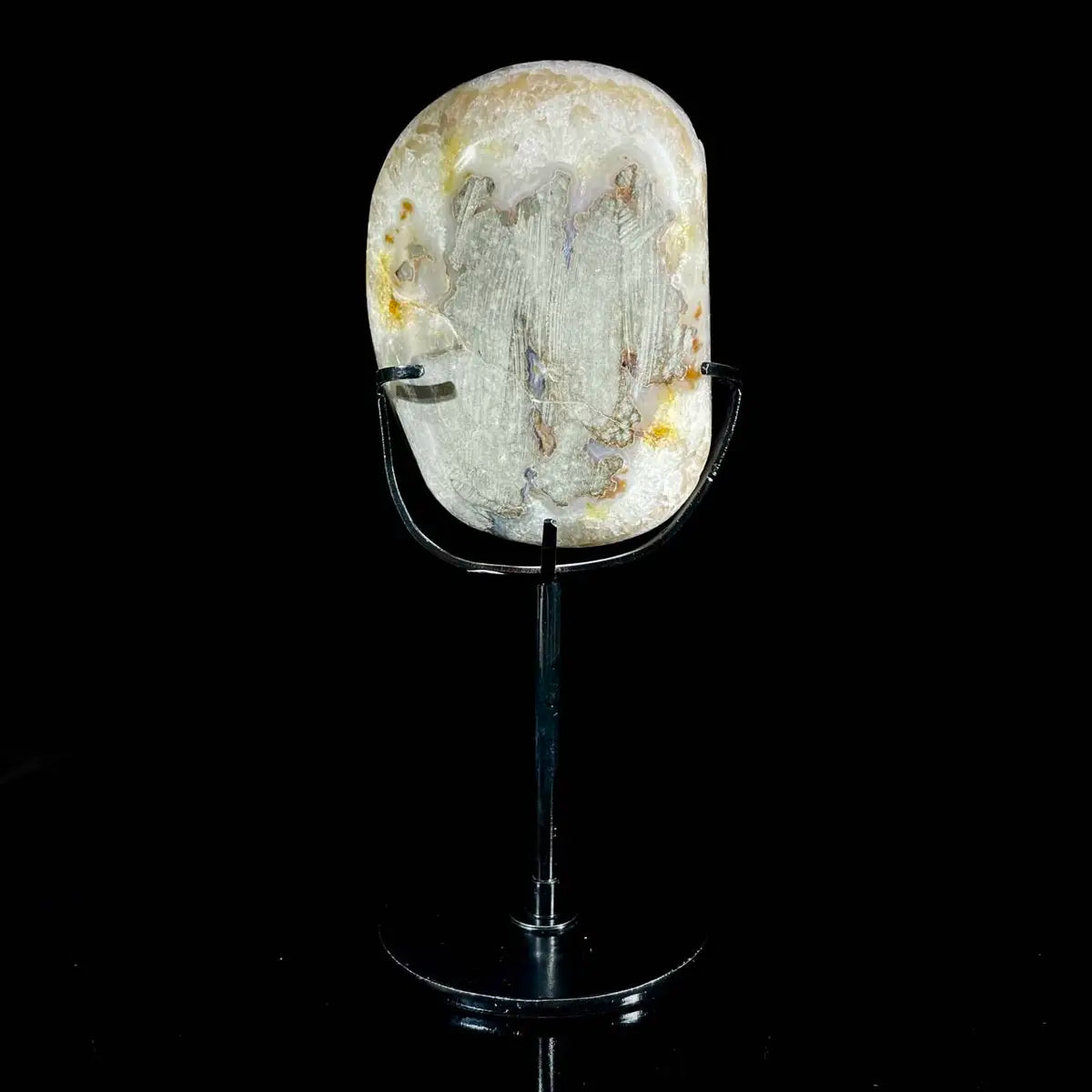 Natural Amethyst Crystal Cluster on metal Stand | Museum Grade Display Mineral Specimen | Decorative Home & Office Stone Decor | 860 g | 20*8*4 cm