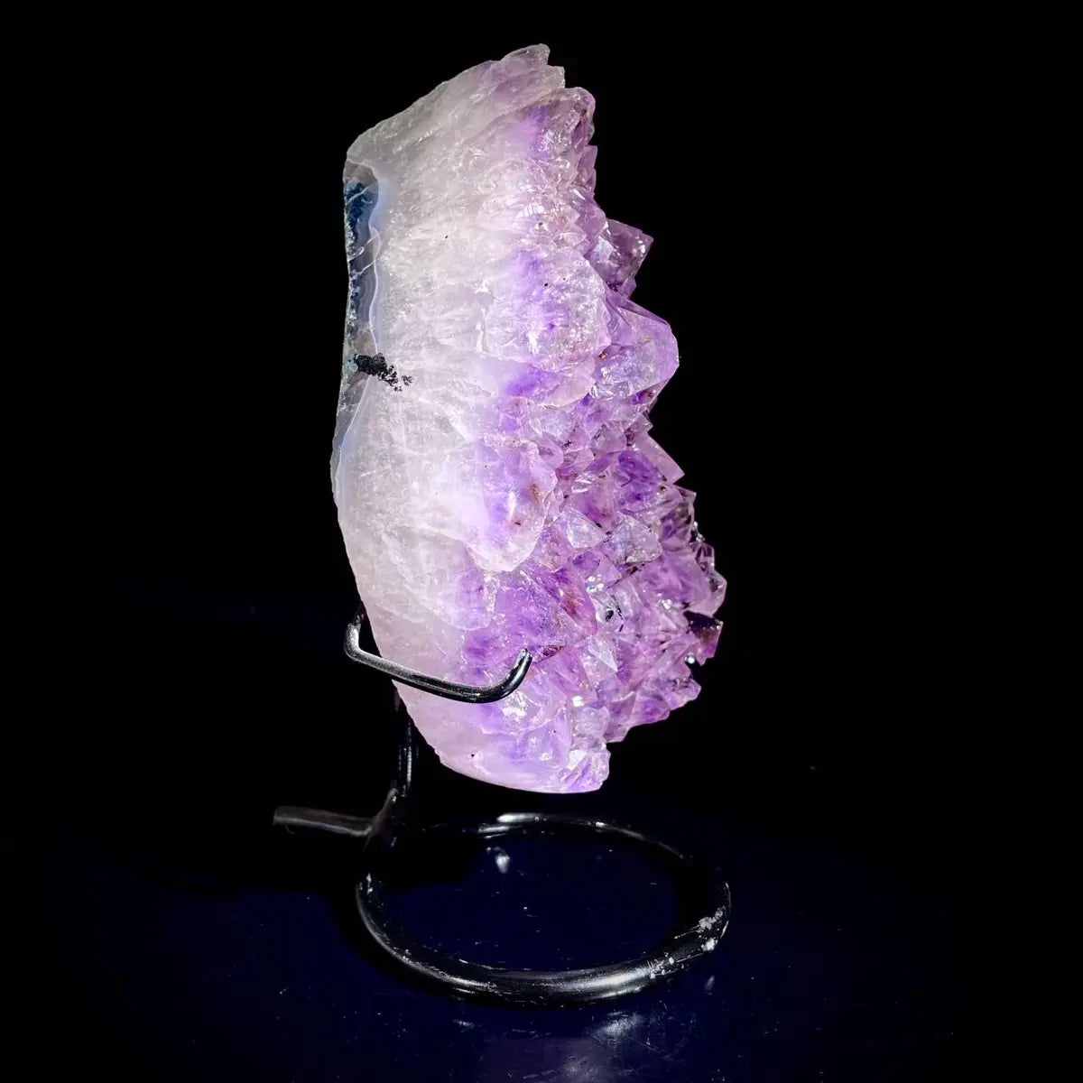 Natural Crystal-Shaped Amethyst Cluster on Stand | Museum Grade Display Mineral Specimen | Decorative Home & Office Decor | 1290 g | 18.5*10*6 cm