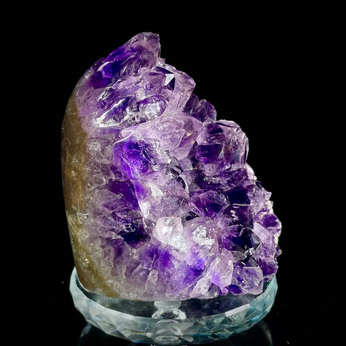 A455-Natural Uruguay Amethyst Crystal Cluster on Matrix | Rare Quartz Mineral Specimen | Mineral Collection | 490 g | 7*6.5*6.5 cm