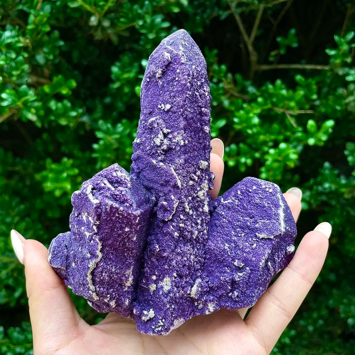 Natural Calcite Crystal Cluster with Purple Mineral Coating | 430g | 12.5 × 11× 5.5cm | Carbonate Minerals | Inner Mongolia, China