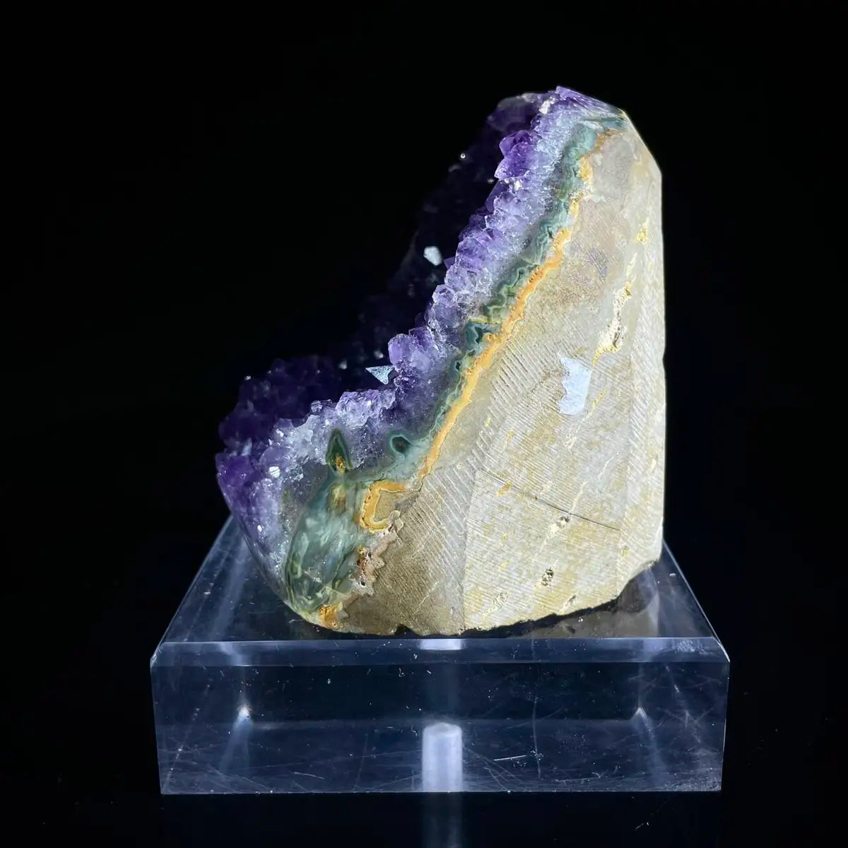 Natural Amethyst Crystal Cluster with Polished Base | 1110g | 9*11*9 cm | Quartz Mineral Specimen | Uruguay