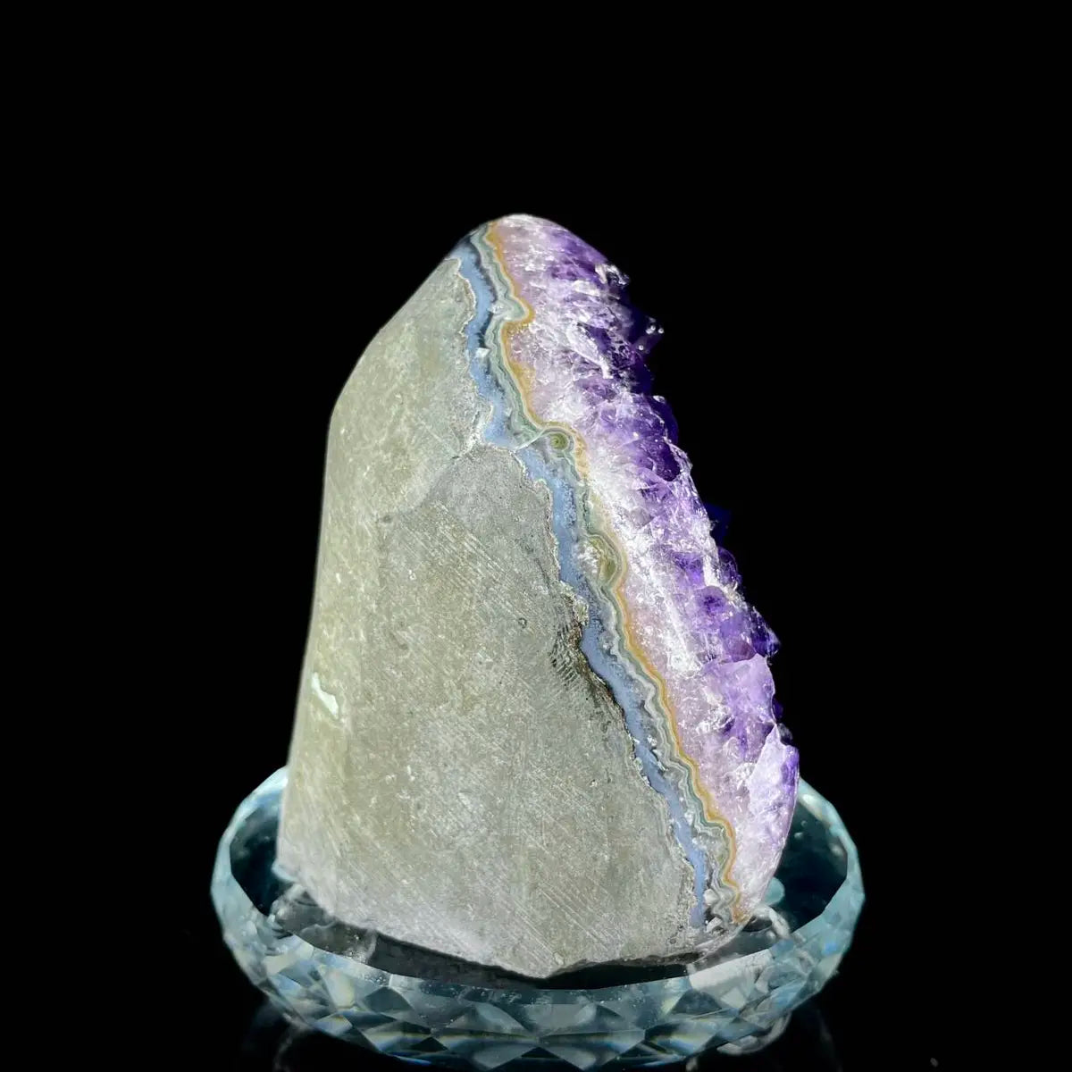 A444-Natural Uruguay Amethyst Crystal Cluster on Matrix | Rare Quartz Mineral Specimen | Mineral Collection | 630 g | 9*8*7 cm