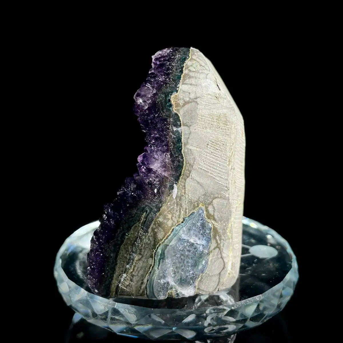 A451-Natural Uruguay Amethyst Crystal Cluster on Matrix | Rare Quartz Mineral Specimen | Mineral Collection | 580 g | 9*7*5 cm