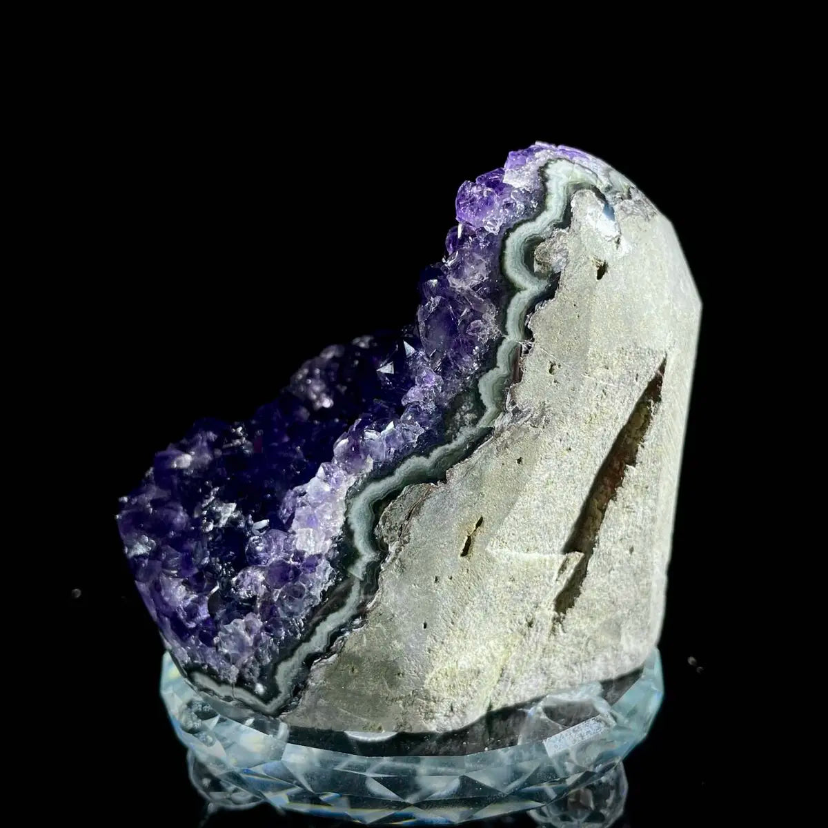 A450-Natural Uruguay Amethyst Crystal Cluster on Matrix | Rare Quartz Mineral Specimen | Mineral Collection | 450 g | 8*8*5.5 cm