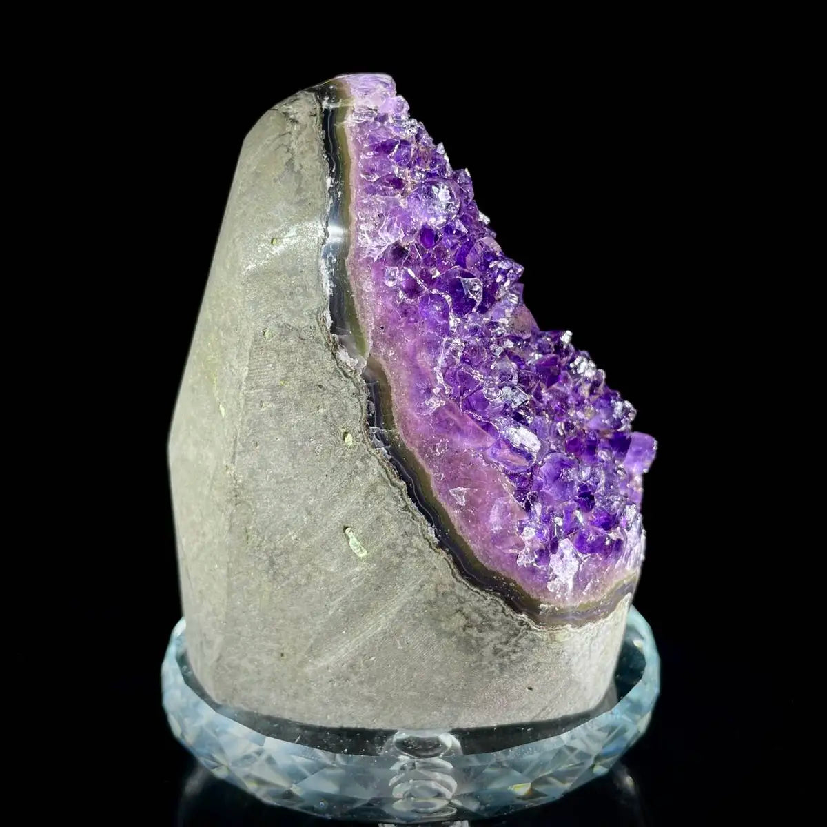 A438-Natural Uruguay Amethyst Crystal Cluster on Matrix | Rare Quartz Mineral Specimen | Mineral Collection | 760 g | 11*6*8.5 cm