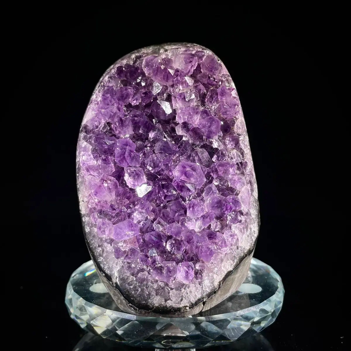 Natural Amethyst Crystal Cluster with Polished Base |830g | 10.5*8*6.5 cm | Quartz Mineral Specimen | Uruguay