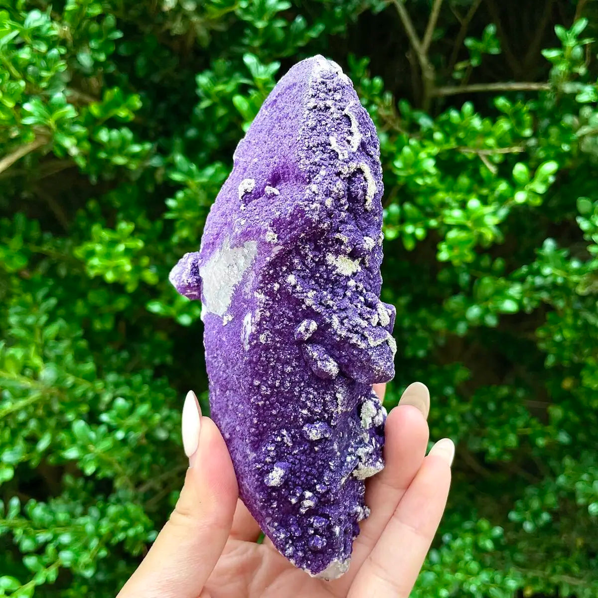Natural Calcite Crystal Cluster with Purple Mineral Coating |410g | 14× 7 × 5 cm | Carbonate Minerals | Inner Mongolia, China