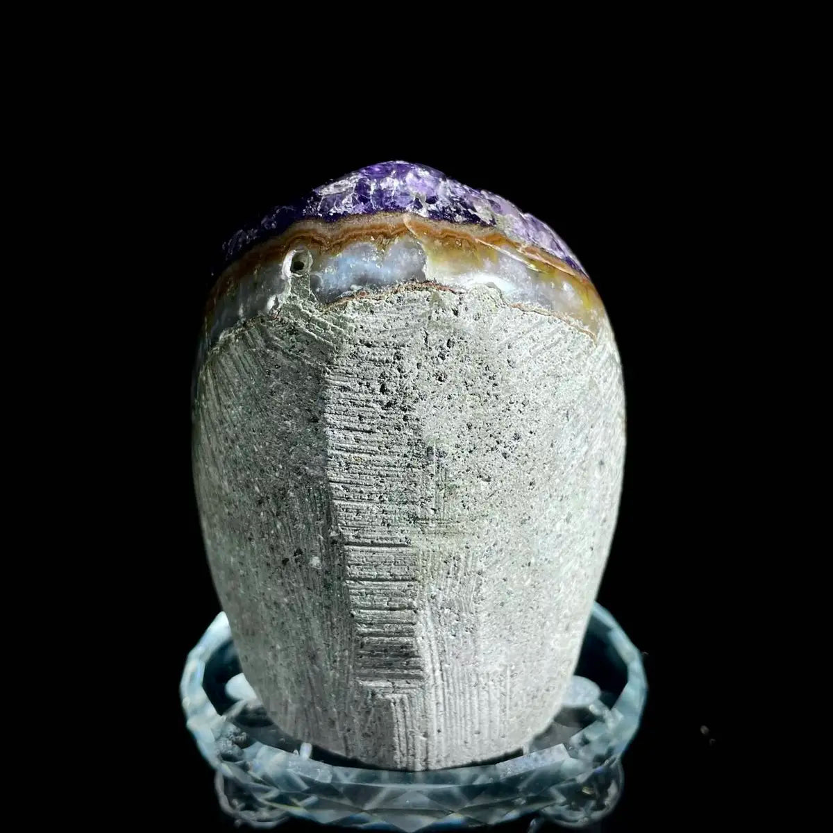 A446-Natural Uruguay Amethyst Crystal Cluster on Matrix | Rare Quartz Mineral Specimen | Mineral Collection | 400 g | 7.5*7.5*5 cm