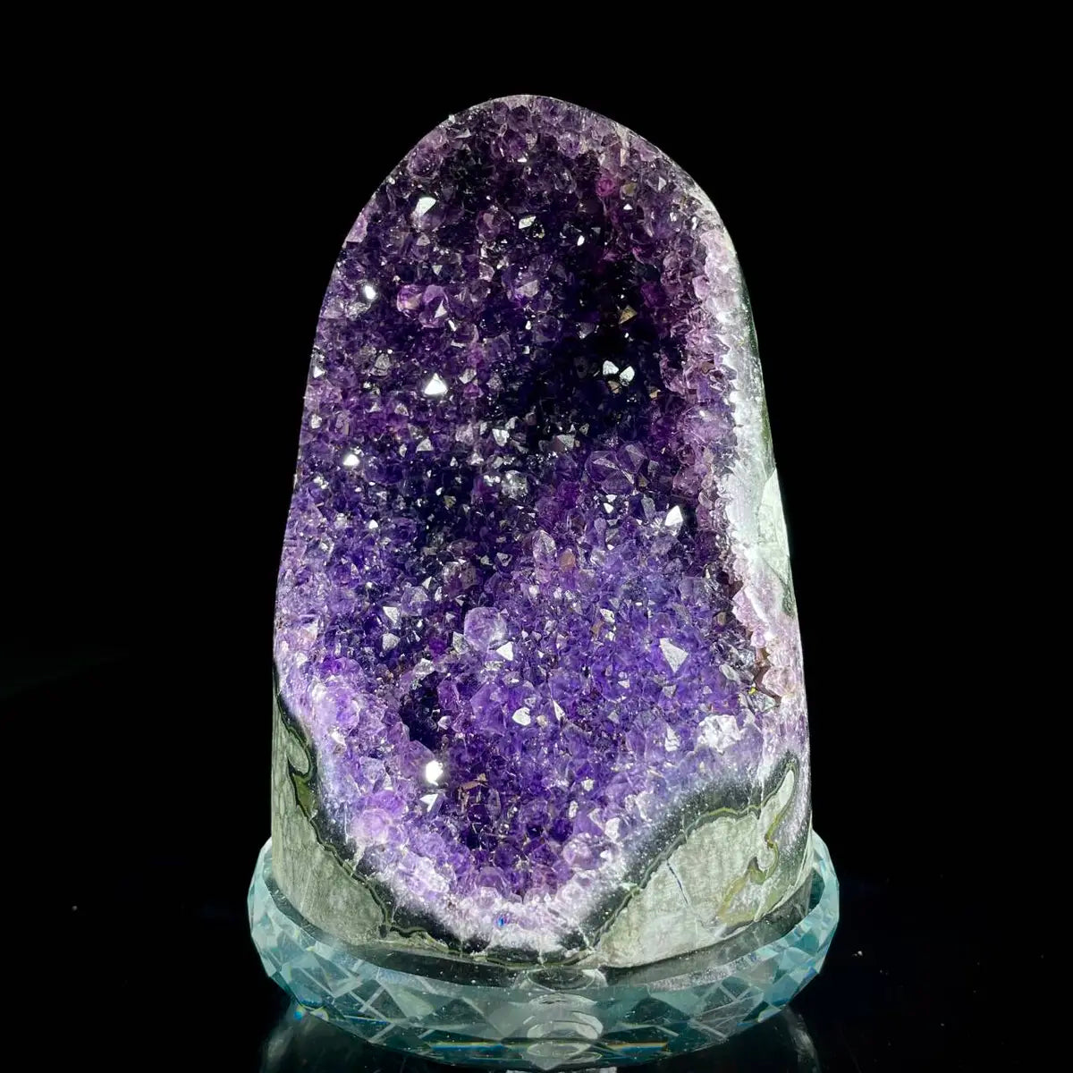 Natural Uruguay Amethyst Crystal Cluster on Matrix | Rare Quartz Mineral Specimen | Mineral Collection | 1050 g | 12.5*9*9 cm