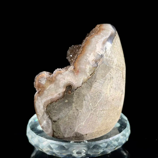 Museum Grade Natural Brazilian Rainbow Quartz Crystal Cluster with Polished Base | 660g | 10.5*8*6.5cm | Collector Mineral Specimen | Brazil