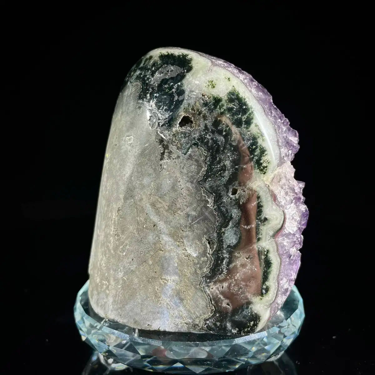 Natural Amethyst Crystal Cluster with Polished Base | 970g | 10.5 × 8.8*5 cm | Quartz Mineral Specimen | Uruguay