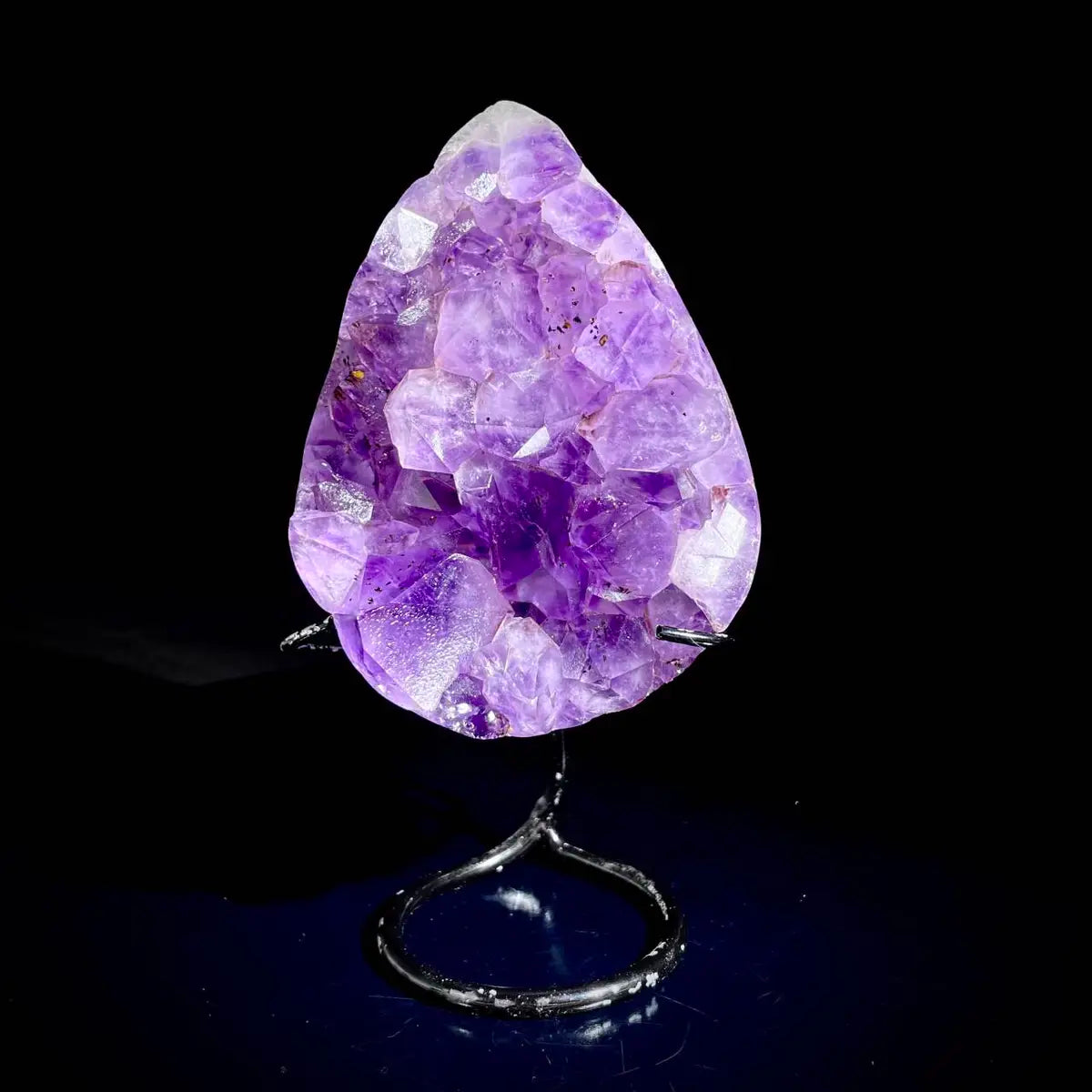 Natural Crystal-Shaped Amethyst Cluster on Stand | Museum Grade Display Mineral Specimen | Decorative Home & Office Decor | 900 g | 16.5*9*6 cm