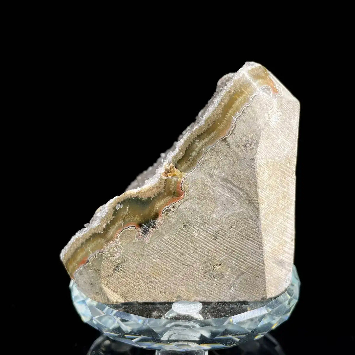 Museum Grade Natural Brazilian Rainbow Quartz Crystal Cluster with Polished Base | 360g | 6.5*7*6.5cm | Collector Mineral Specimen | Brazil