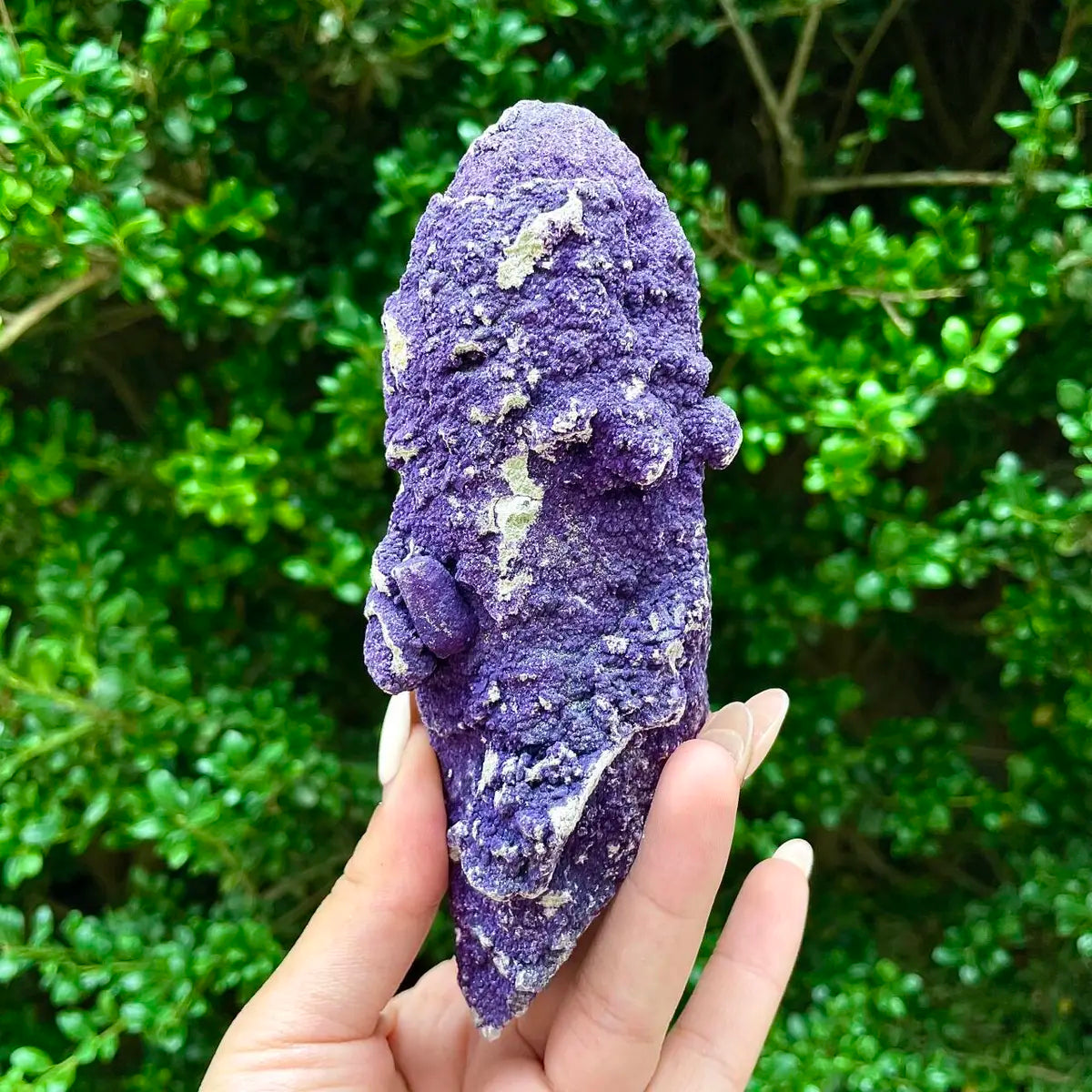 Natural Calcite Crystal Cluster with Purple Mineral Coating |410g | 14× 7 × 5 cm | Carbonate Minerals | Inner Mongolia, China