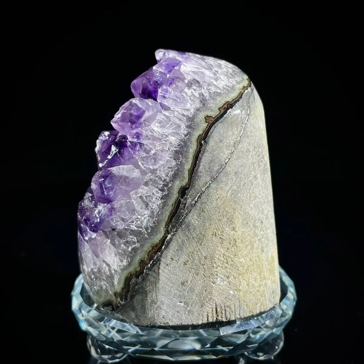 Natural Amethyst Crystal Cluster with Polished Base | 530g | 7.5*7*6cm | Quartz Mineral Specimen | Uruguay